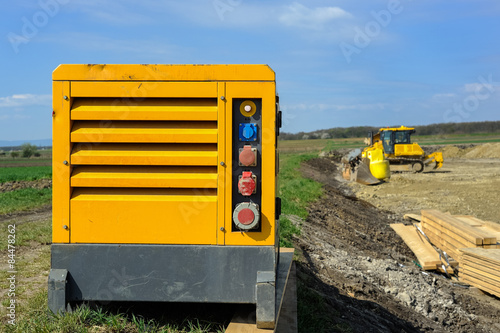 Foto Stromaggregat auf Baustelle
