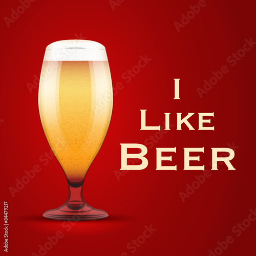 Vector Illustration I like beer photo