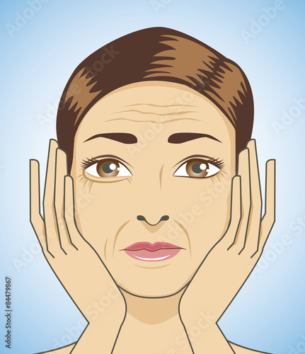 Beauty woman have aging face
