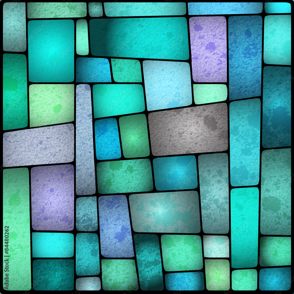 Bright and colourful stained galss window - obrazy, fototapety, plakaty 