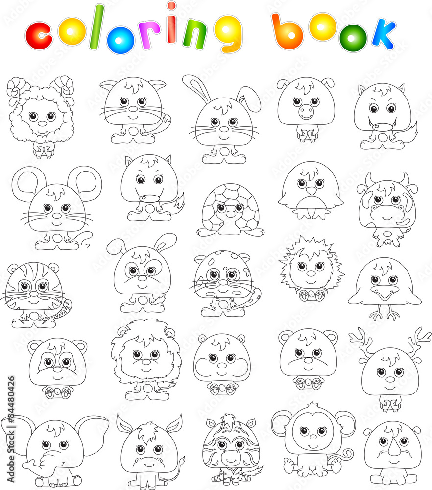 Full set of funny cartoon animals Full set of funny cartoon animals