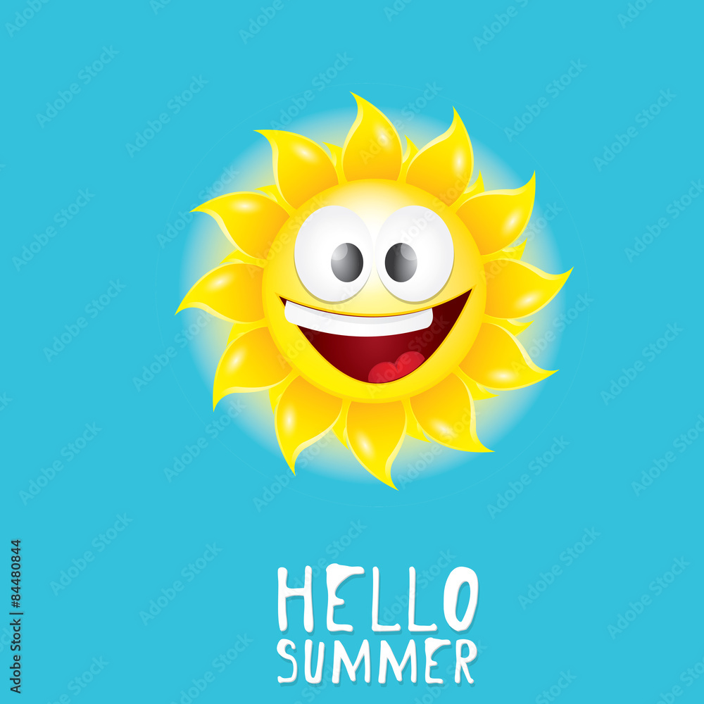 Hello Summer. vector summer smiling sun