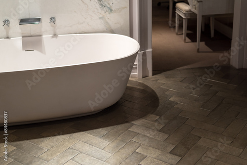 Marble and Wood Bathroom