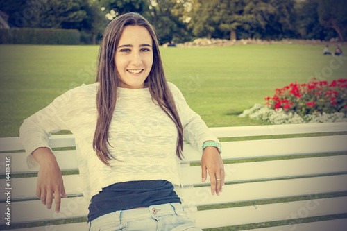 Photography Beautiful teen on a bench
