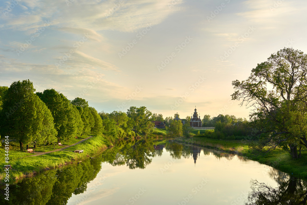 Pacific evening in Suzdal town, great town in the Golden ring of Pacific evening in Suzdal town, great town in the Golden ring of