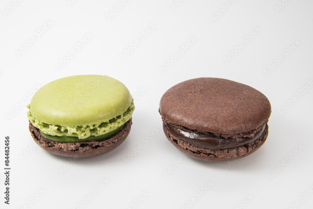 Macarons on the white background Macarons on the white background
