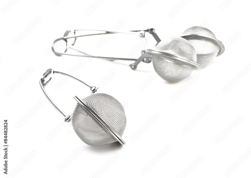 tea strainers isolated on white tea strainers isolated on white