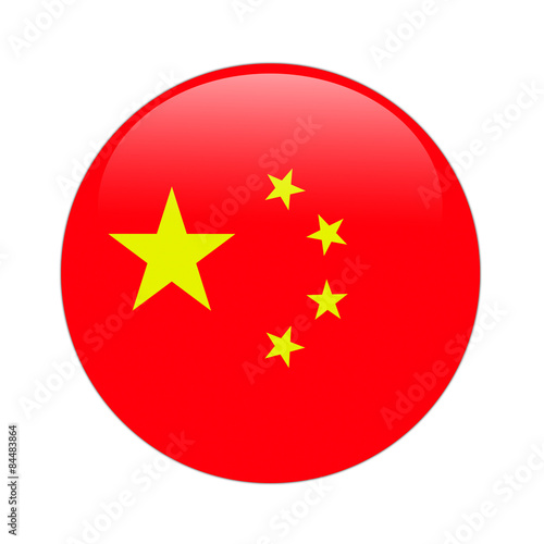Free Download China flag button on white - GFXLoad