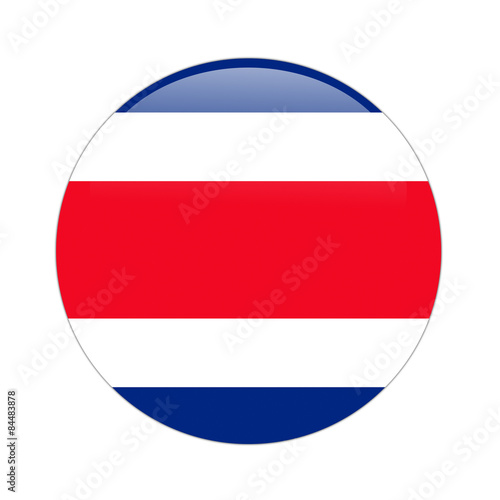 Costa Rica flag button on white