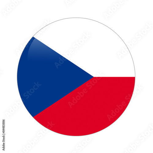 Czech Republic flag button on white