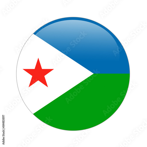 Free Download Djibouti flag button on white - GFXLoad
