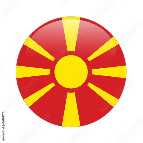Macedonia flag button on white