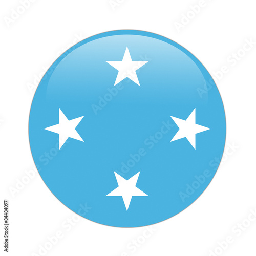Micronesia flag button on white