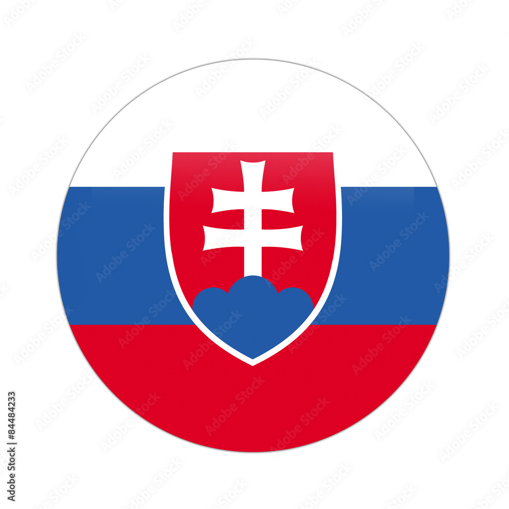 Slovakia flag button on white