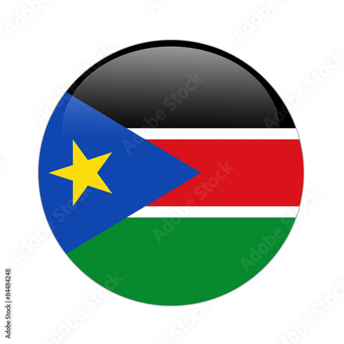 Free Download South Sudan flag button on white - GFXLoad
