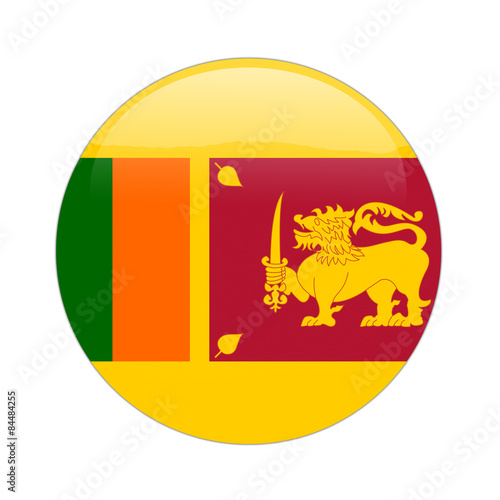 Sri Lanka flag button on white