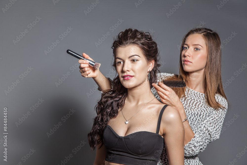 Make-up artists at work
