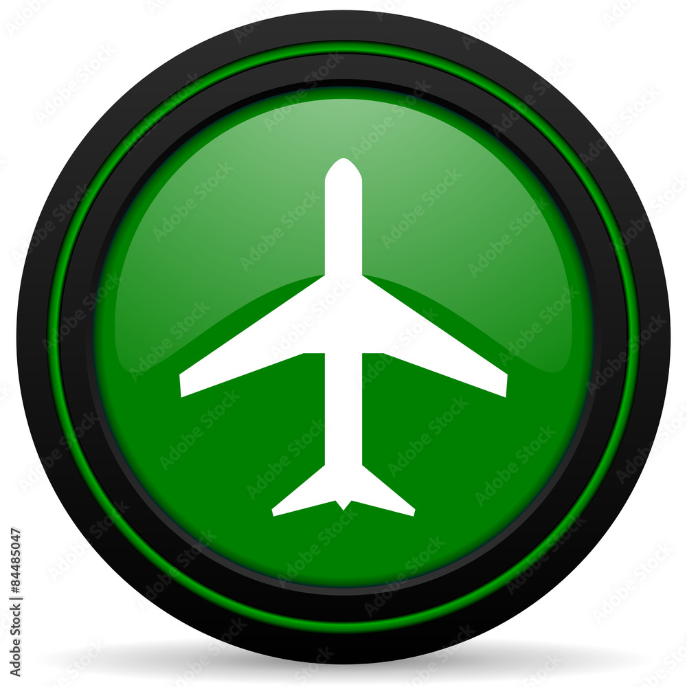 plane green icon airport sign