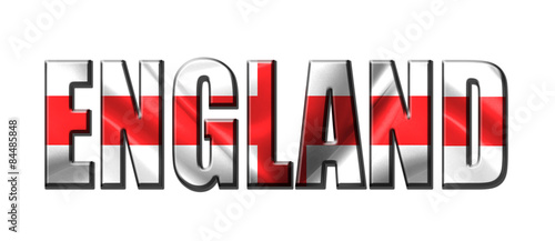 Text concept with England waving flag