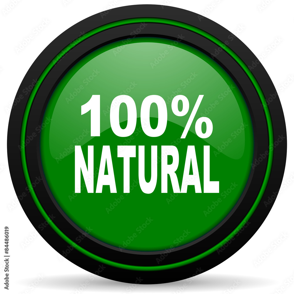 natural green icon 100 percent natural sign natural green icon 100 percent natural sign