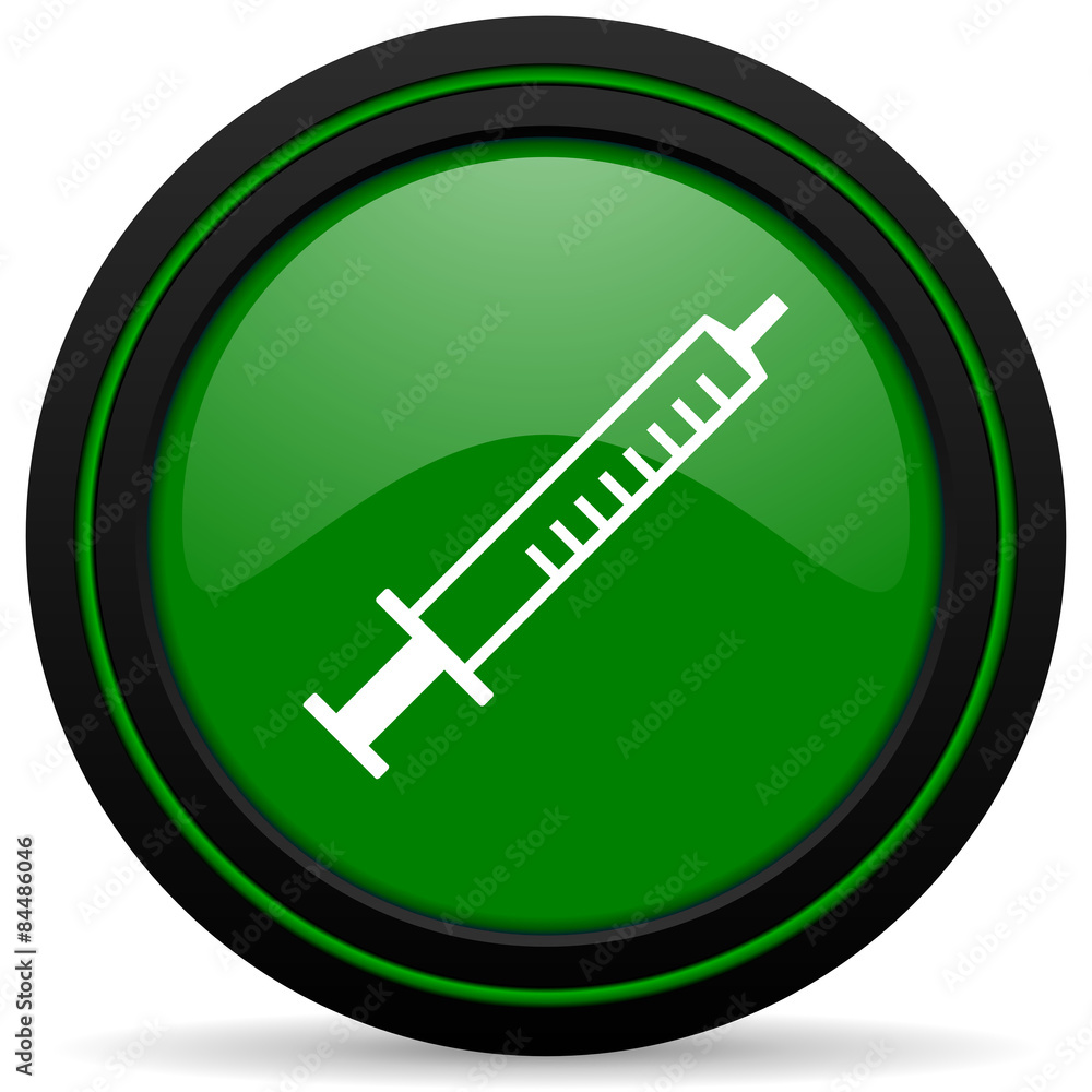 medicine green icon syringe sign medicine green icon syringe sign