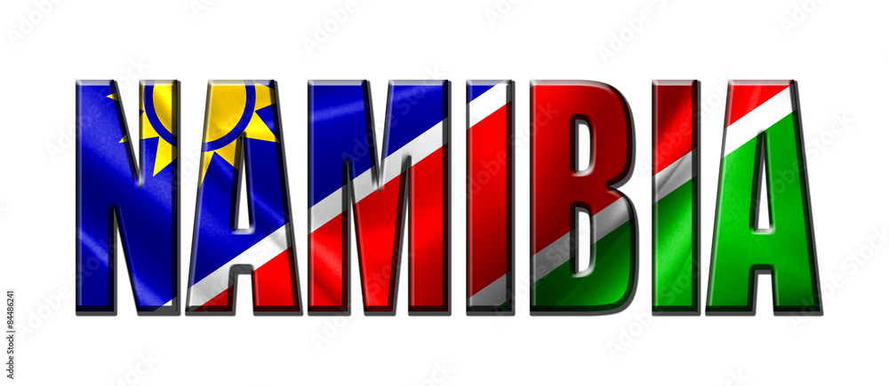 Fototapeta premium Text concept with Namibia waving flag