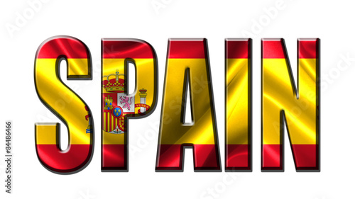 Text concept with Spain waving flag