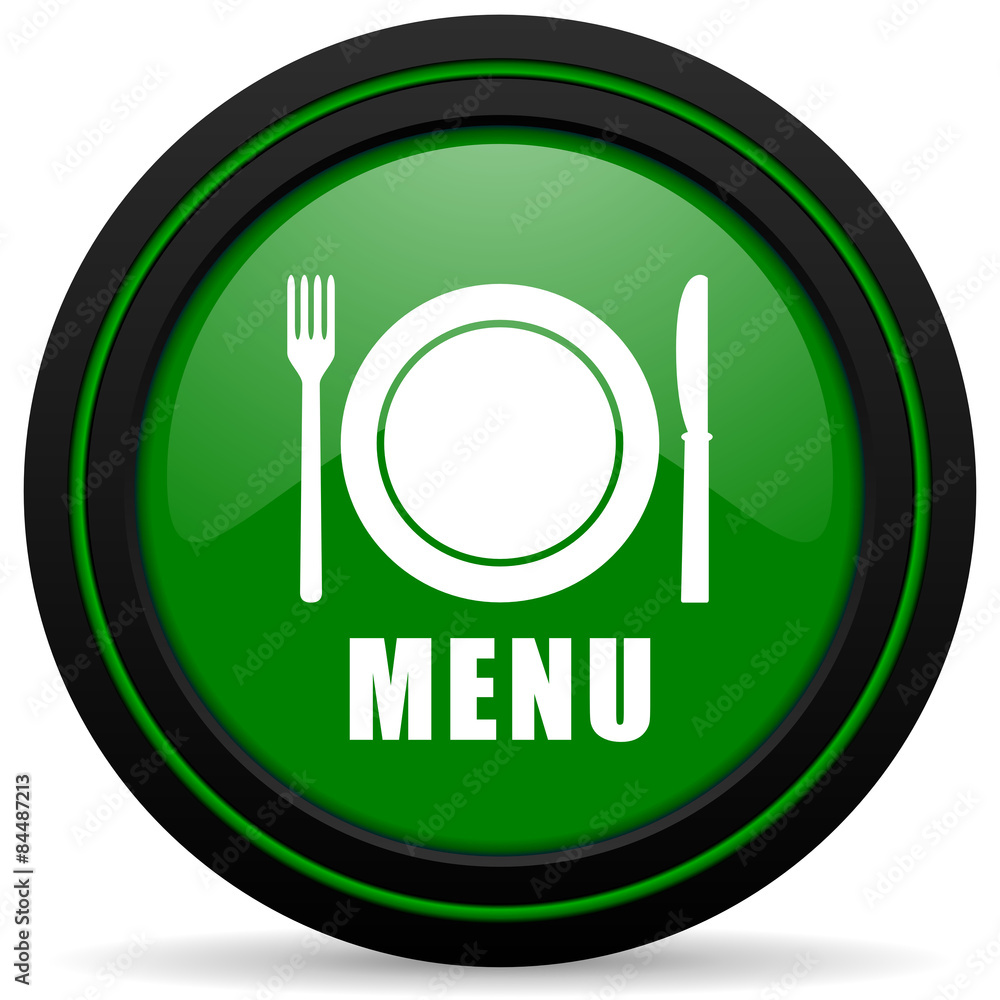 menu green icon restaurant sign menu green icon restaurant sign