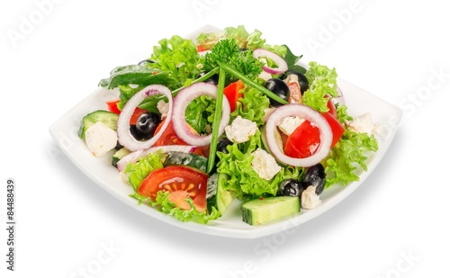 Salad, Greek Salad, Food.
