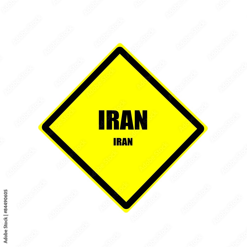 IRAN Black stamp text on yellow background IRAN Black stamp text on yellow background