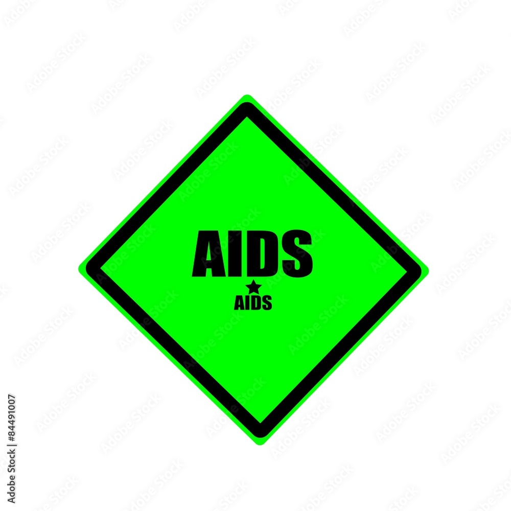 Aids black stamp text on green background