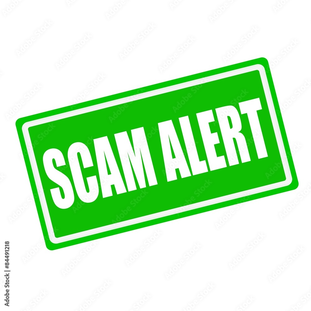 SCAM alert white stamp text on green background SCAM alert white stamp text on green background