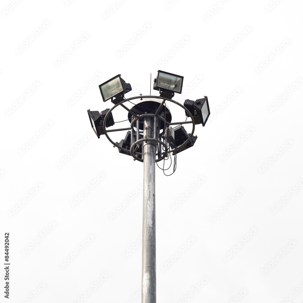 Stadium lights isolated on white background Stadium lights isolated on white background