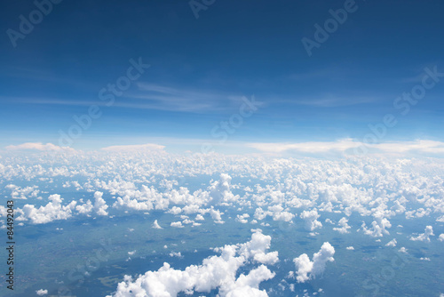blue skyfrom airplane window