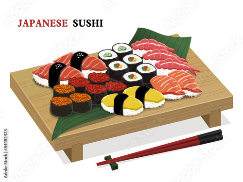 amazing delicious sushi set