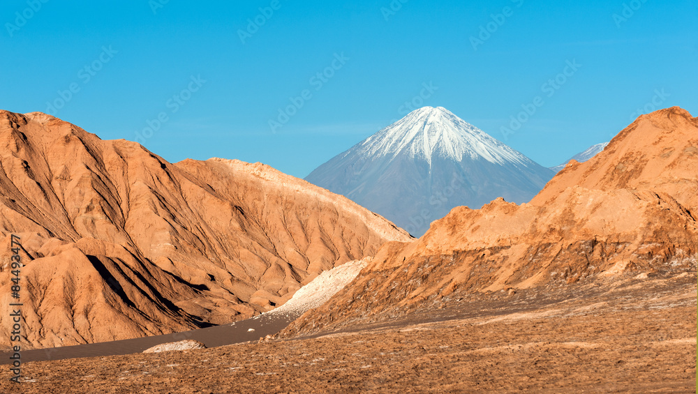 Volcanoes Licancabur and Juriques, Cordillera de la Sal, Atacama