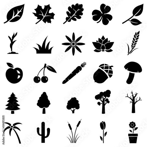 vector set of plants icons