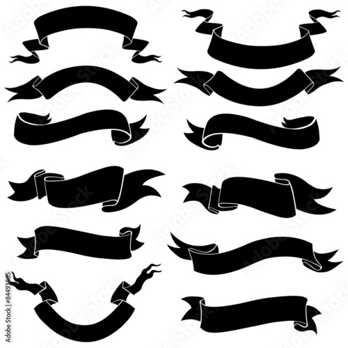 Vector Set of Ribbons for Your Text photo