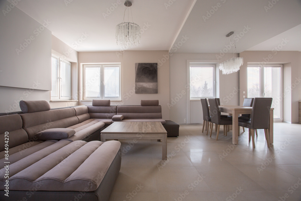 Fototapeta premium Spacious up-to-date living room