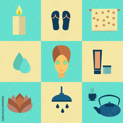 Vector illustration of spa icons