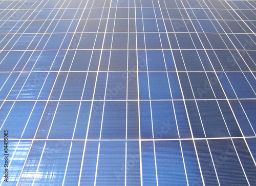 Solar panels generate electricity