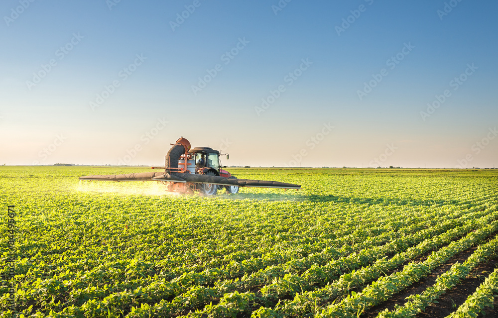 Obraz premium Tractor spraying