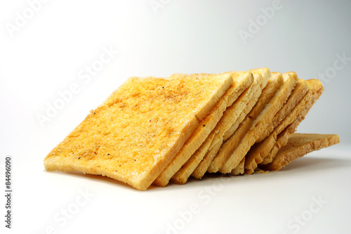 garlic bread against white background