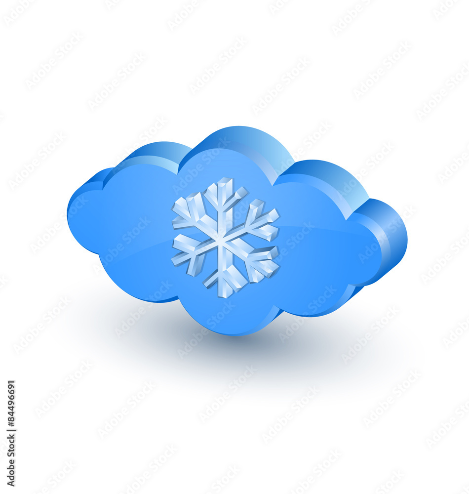 Cloud and snowflake icon Cloud and snowflake icon