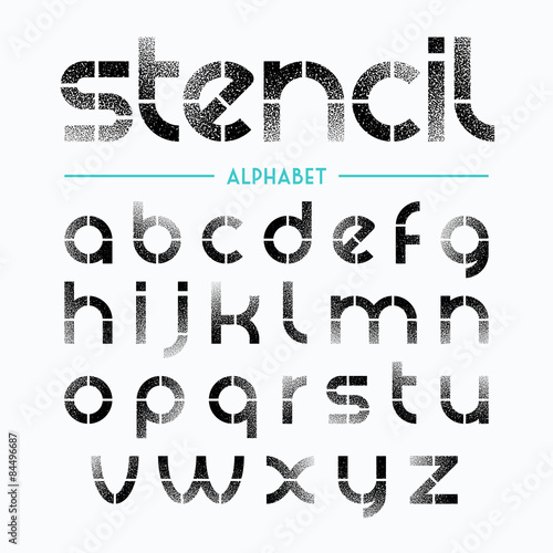 Spray painted stencil alphabet letters