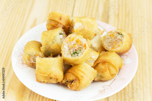 Fried Chinese Traditional Spring rolls food