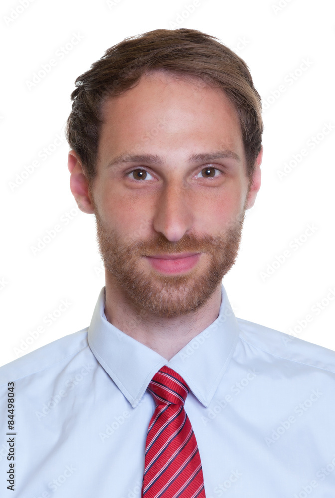 Passbild eines Geschäftsmannes mit Krawatte und Bart Passbild eines Geschäftsmannes mit Krawatte und Bart