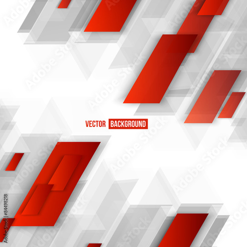 Vector Abstract geometric shape from red 
