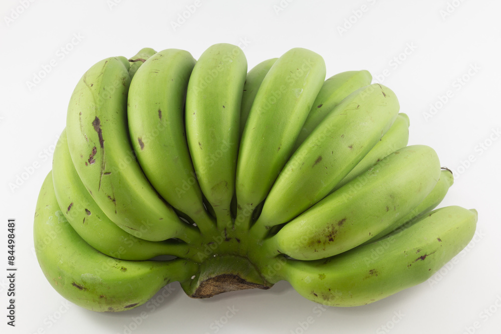 Raw banana in isolate background.