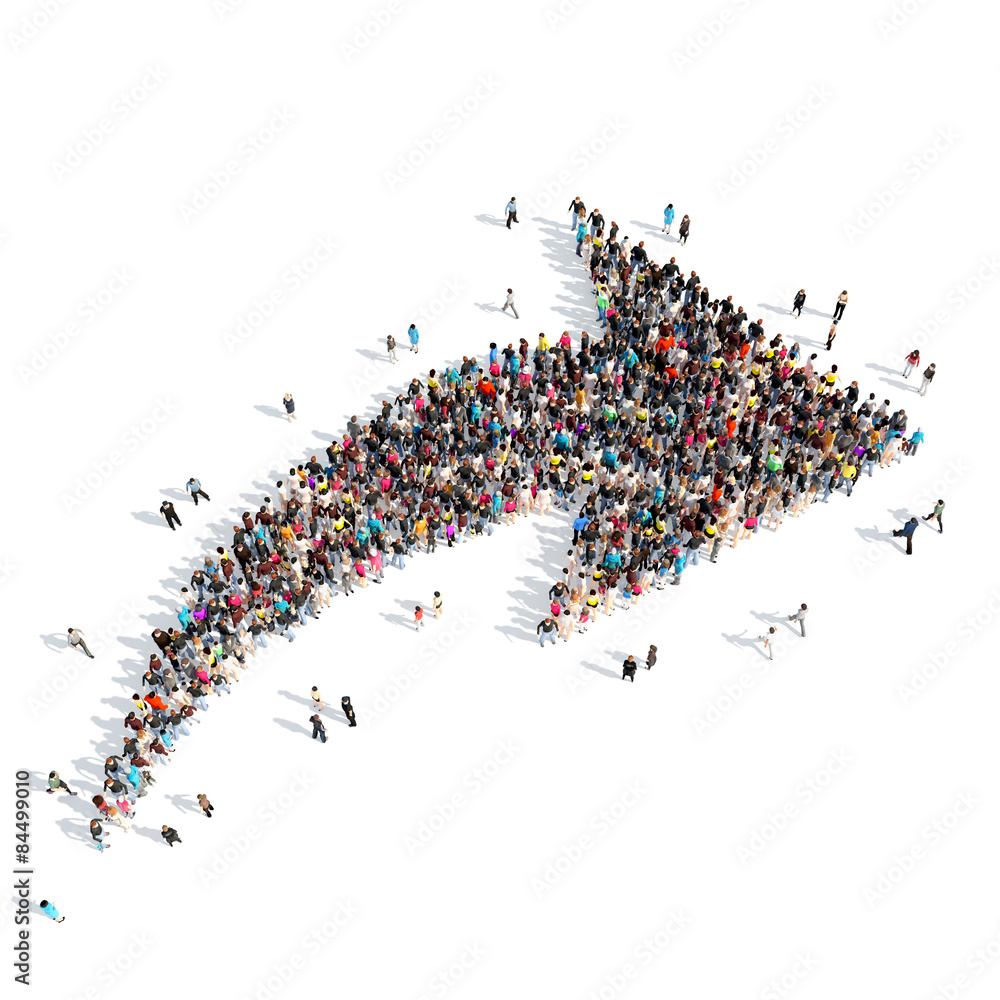 Obraz premium People in the form of arrows.